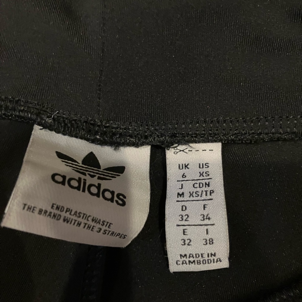 adidas Black Flared Joggers with White Side Stripes - Picture 5 of 7